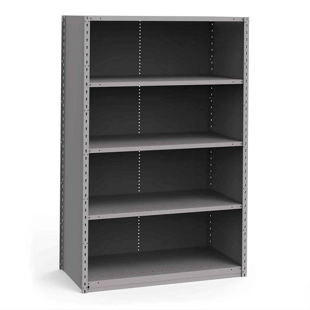 Rousseau Metal - Closed Shelving Units; Type: Starter Unit ; Load Capacity (Lb.): 3500.000 ; Number of Shelves: 5 ; Height (Inch): 75 ; Width (Inch): 48 ; Depth (Inch): 24 - Exact Tooling