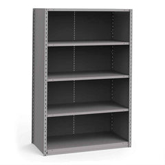 Rousseau Metal - Closed Shelving Units; Type: Starter Unit ; Load Capacity (Lb.): 3500.000 ; Number of Shelves: 5 ; Height (Inch): 75 ; Width (Inch): 48 ; Depth (Inch): 24 - Exact Tooling