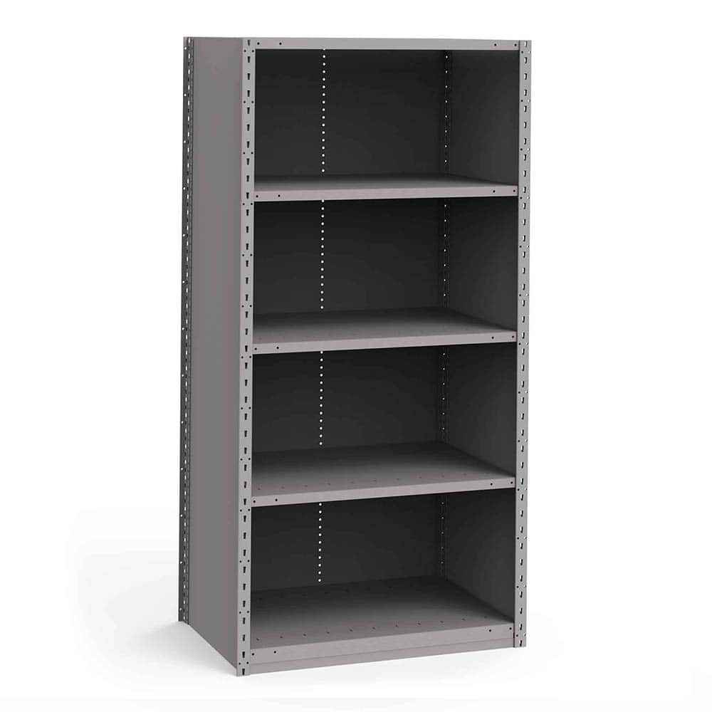 Rousseau Metal - Closed Shelving Units; Type: Starter Unit ; Load Capacity (Lb.): 3500.000 ; Number of Shelves: 5 ; Height (Inch): 75 ; Width (Inch): 36 ; Depth (Inch): 24 - Exact Tooling
