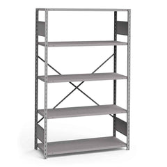 Rousseau Metal - Steel Shelving; Type: Shelving ; Starter or Add-On: Starter ; Load Capacity (Lb.): 3500.000 ; Number of Shelves: 5 ; Width (Inch): 48 ; Height (Inch): 75 - Exact Tooling