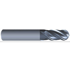 Eliminator - Ball End Mills; Mill Diameter (Inch): 7/16 ; Mill Diameter (Decimal Inch): 0.4375 ; Number of Flutes: 4 ; Length of Cut (Inch): 5/8 ; Material: Solid Carbide ; Overall Length (Inch): 2-1/2 - Exact Tooling