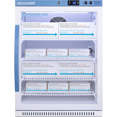 Accucold - Laboratory Refrigerators and Freezers; Type: Pharmacy, Medical-Laboratory Refrigerator ; Volume Capacity: 6 Cu. Ft. ; Minimum Temperature (C): 2.00 ; Maximum Temperature (C): 8.00 ; Width (Inch): 23.38 ; Depth (Inch): 24.38 - Exact Tooling