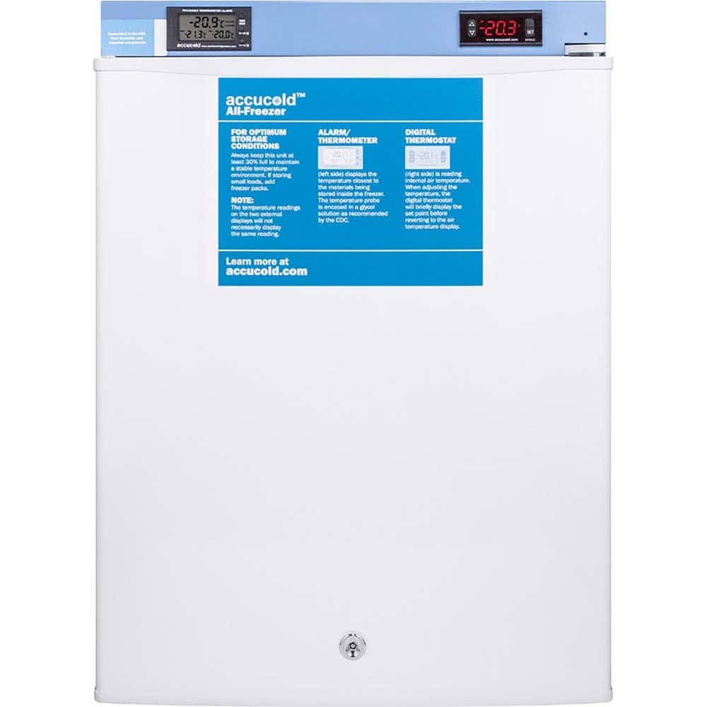 Accucold - Laboratory Refrigerators and Freezers; Type: Pharmacy, Medical-Laboratory Freezer ; Volume Capacity: 2 cu. Ft. ; Minimum Temperature (C): -20.00 ; Maximum Temperature (C): -15.00 ; Width (Inch): 18.5 ; Depth (Inch): 17.75 - Exact Tooling