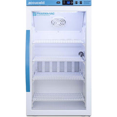Accucold - Laboratory Refrigerators and Freezers; Type: Pharmacy, Medical-Laboratory Refrigerator ; Volume Capacity: 3 Cu. Ft. ; Minimum Temperature (C): 2.00 ; Maximum Temperature (C): 8.00 ; Width (Inch): 19.75 ; Depth (Inch): 22.63 - Exact Tooling