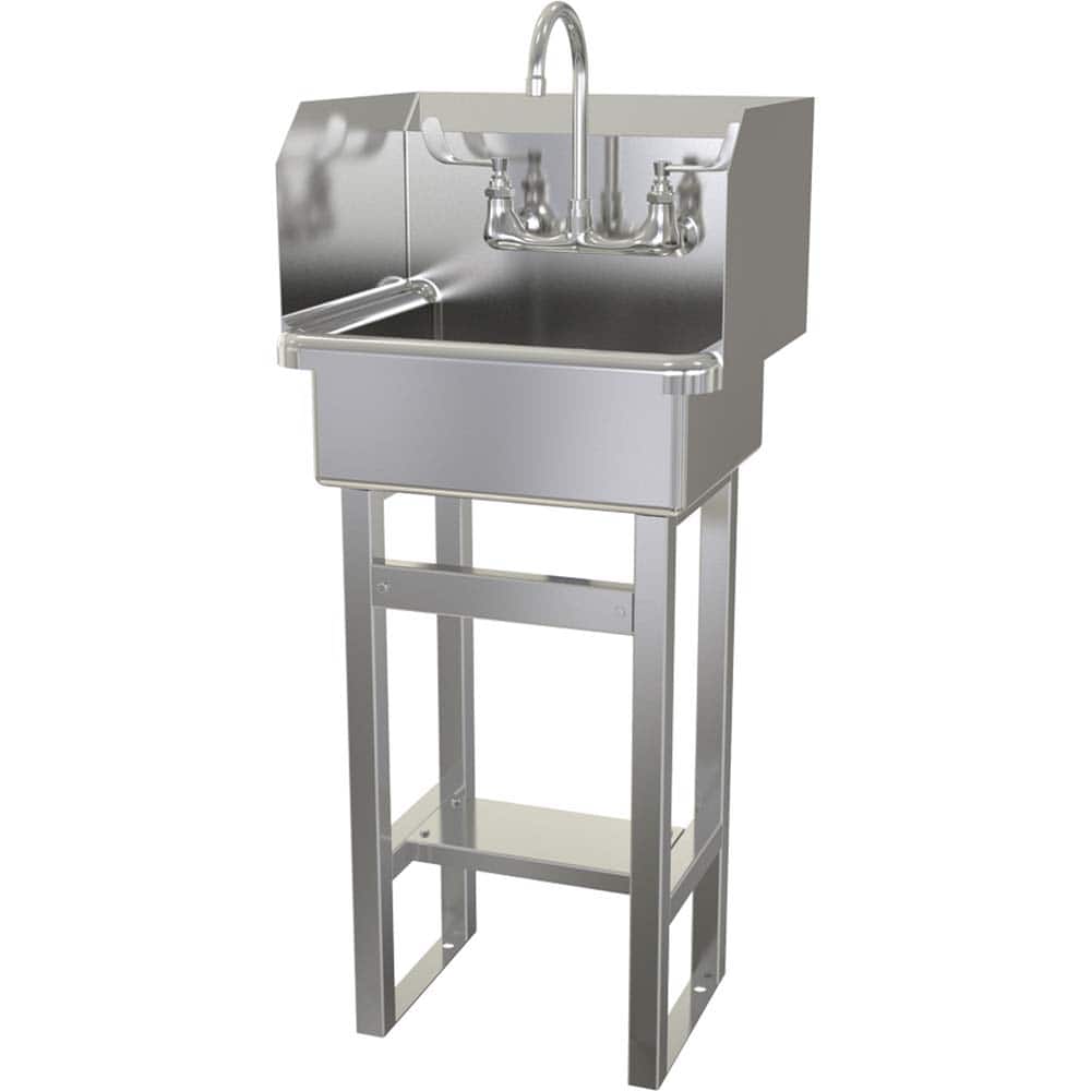 SANI-LAV - Sinks; Type: Floor Mounted Wash Sink ; Outside Length: 20 (Inch); Outside Width: 17-1/2 (Inch); Outside Height: 43-1/2 (Inch); Inside Length: 17 (Inch); Inside Width: 14 (Inch) - Exact Tooling