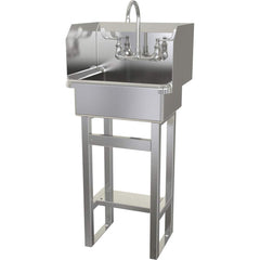SANI-LAV - Sinks; Type: Floor Mounted Wash Sink ; Outside Length: 20 (Inch); Outside Width: 17-1/2 (Inch); Outside Height: 43-1/2 (Inch); Inside Length: 17 (Inch); Inside Width: 14 (Inch) - Exact Tooling