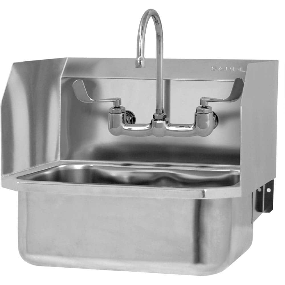 SANI-LAV - Sinks; Type: Wall Mounted Wash Sink ; Outside Length: 19 (Inch); Outside Width: 18 (Inch); Outside Height: 16-1/2 (Inch); Inside Length: 14 (Inch); Inside Width: 17 (Inch) - Exact Tooling