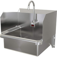 SANI-LAV - Sinks; Type: Hands-Free Wall Mounted Wash Sink ; Outside Length: 20 (Inch); Outside Width: 17-1/2 (Inch); Outside Height: 16-1/2 (Inch); Inside Length: 17 (Inch); Inside Width: 14 (Inch) - Exact Tooling
