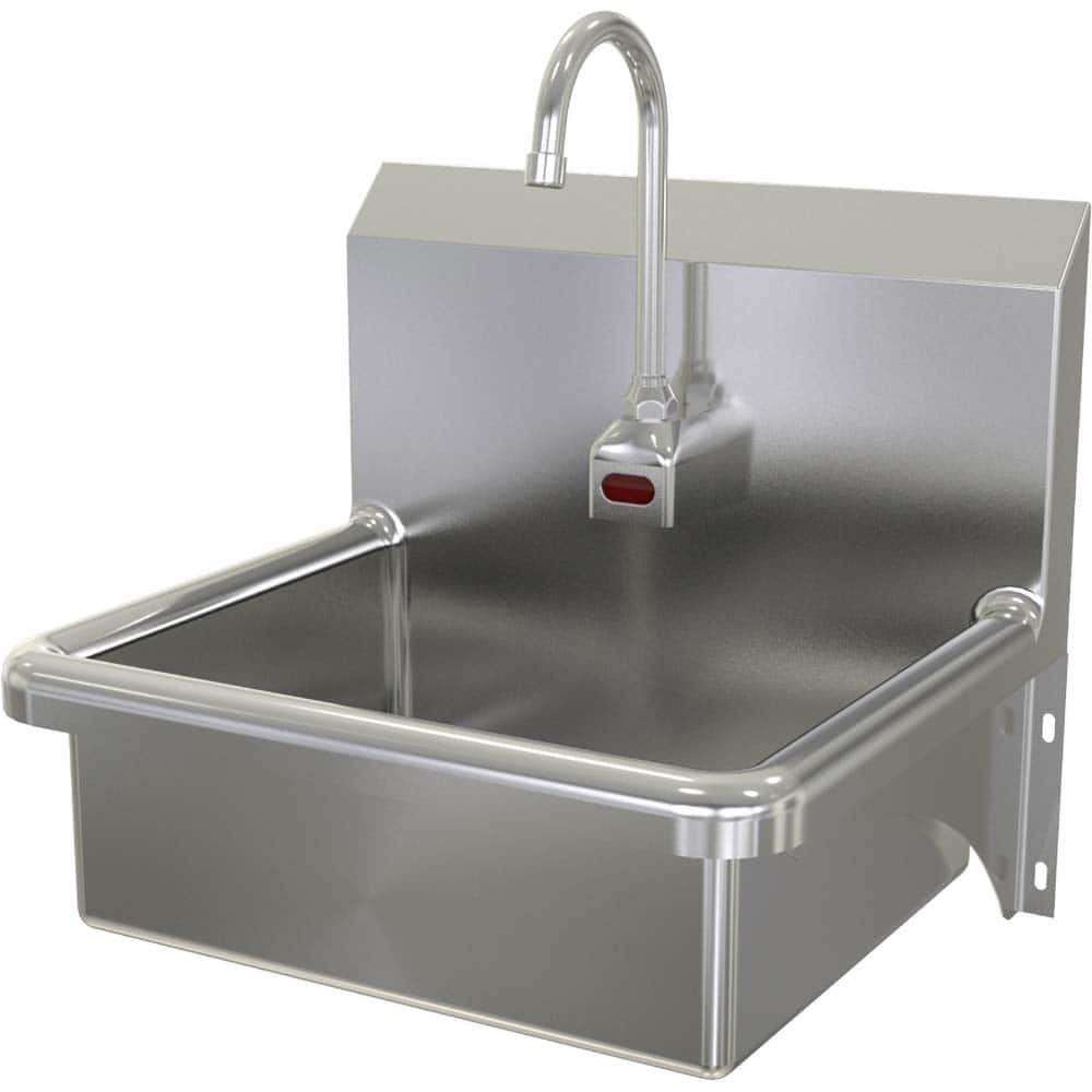 SANI-LAV - Sinks; Type: Hands-Free Wall Mounted Wash Sink ; Outside Length: 20 (Inch); Outside Width: 17-1/2 (Inch); Outside Height: 16-1/2 (Inch); Inside Length: 17 (Inch); Inside Width: 14 (Inch) - Exact Tooling