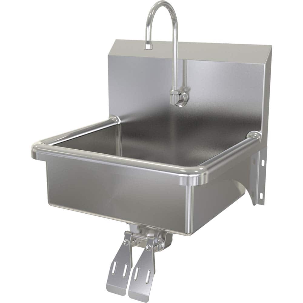 SANI-LAV - Sinks; Type: Hands-Free Wall Mounted Wash Sink ; Outside Length: 20 (Inch); Outside Width: 17-1/2 (Inch); Outside Height: 16-1/2 (Inch); Inside Length: 17 (Inch); Inside Width: 14 (Inch) - Exact Tooling