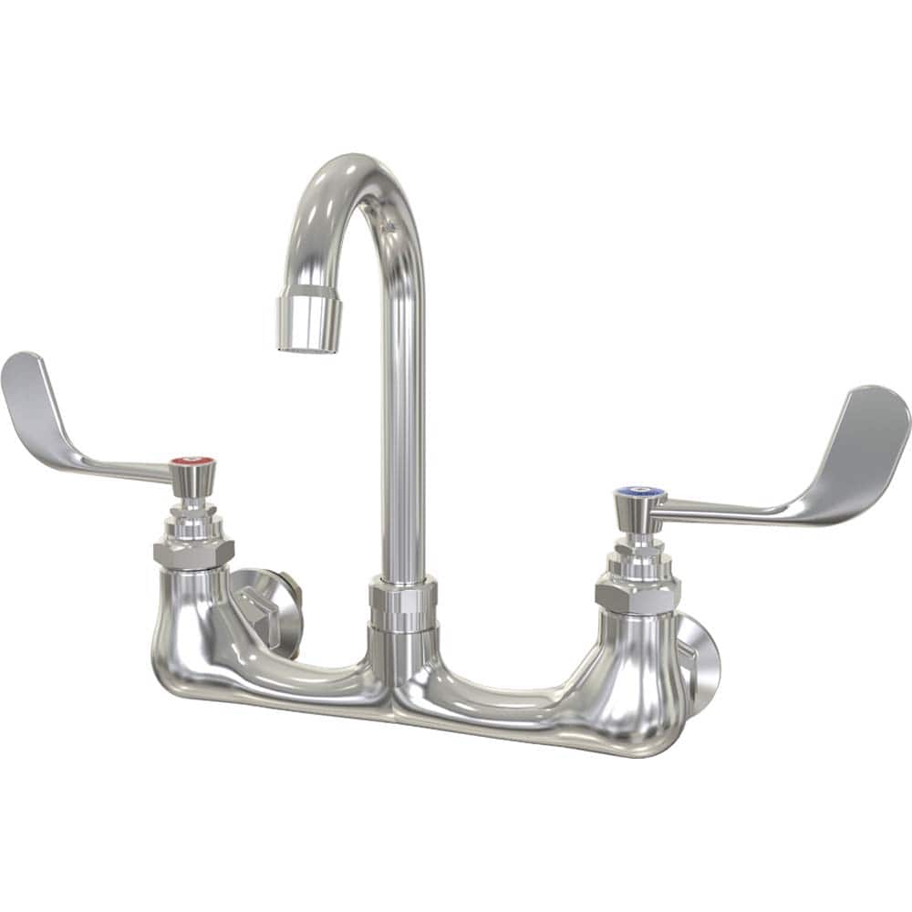 SANI-LAV - Industrial & Laundry Faucets; Type: Low Flow Faucet ; Style: Splash Mount ; Design: Swivel Spout Faucet ; Handle Type: Blade ; Spout Type: Swivel ; Mounting Centers: 8 (Inch) - Exact Tooling