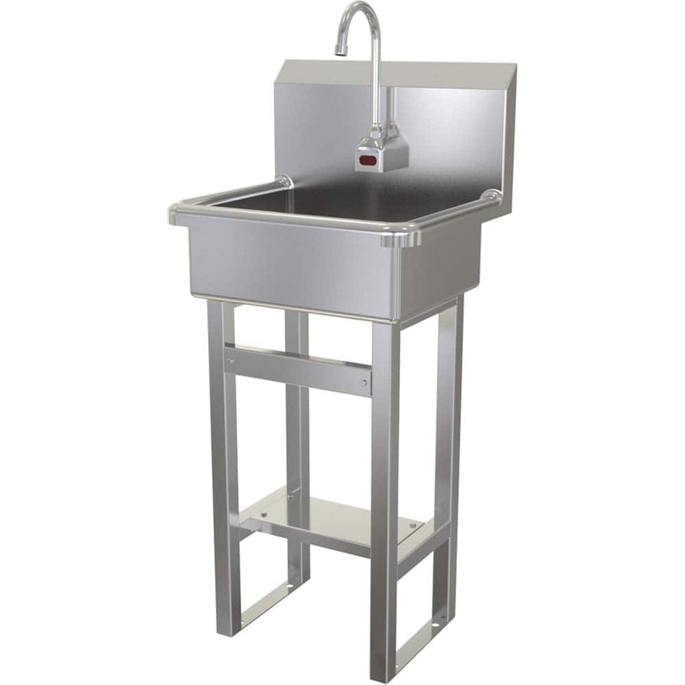 SANI-LAV - Sinks; Type: Hands-Free Floor Mounted Wash Sink ; Outside Length: 20 (Inch); Outside Width: 17-1/2 (Inch); Outside Height: 43-1/2 (Inch); Inside Length: 17 (Inch); Inside Width: 14 (Inch) - Exact Tooling