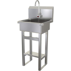 SANI-LAV - Sinks; Type: Hands-Free Floor Mounted Wash Sink ; Outside Length: 20 (Inch); Outside Width: 17-1/2 (Inch); Outside Height: 43-1/2 (Inch); Inside Length: 17 (Inch); Inside Width: 14 (Inch) - Exact Tooling