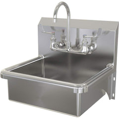 SANI-LAV - Sinks; Type: Wall Mounted Wash Sink ; Outside Length: 20 (Inch); Outside Width: 17-1/2 (Inch); Outside Height: 16-1/2 (Inch); Inside Length: 17 (Inch); Inside Width: 14 (Inch) - Exact Tooling
