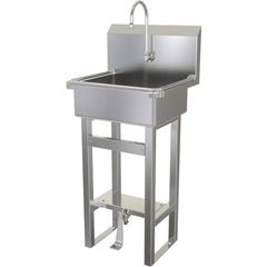 SANI-LAV - Sinks; Type: Hands-Free Floor Mounted Wash Sink ; Outside Length: 20 (Inch); Outside Width: 17-1/2 (Inch); Outside Height: 43-1/2 (Inch); Inside Length: 17 (Inch); Inside Width: 14 (Inch) - Exact Tooling