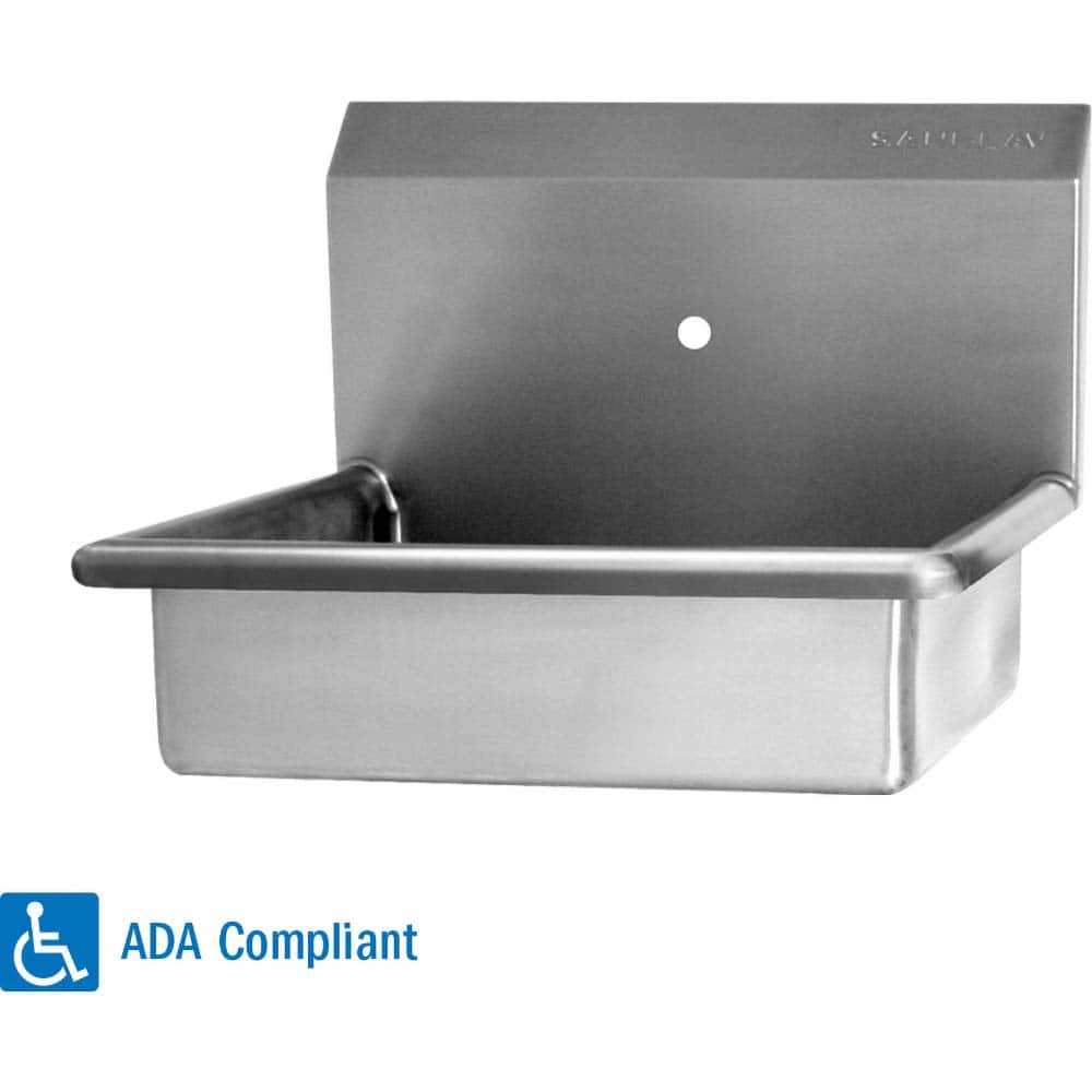 SANI-LAV - Sinks; Type: Wall Mounted Wash Sink ; Outside Length: 22 (Inch); Outside Width: 19 (Inch); Outside Height: 14 (Inch); Inside Length: 19 (Inch); Inside Width: 15-1/2 (Inch) - Exact Tooling