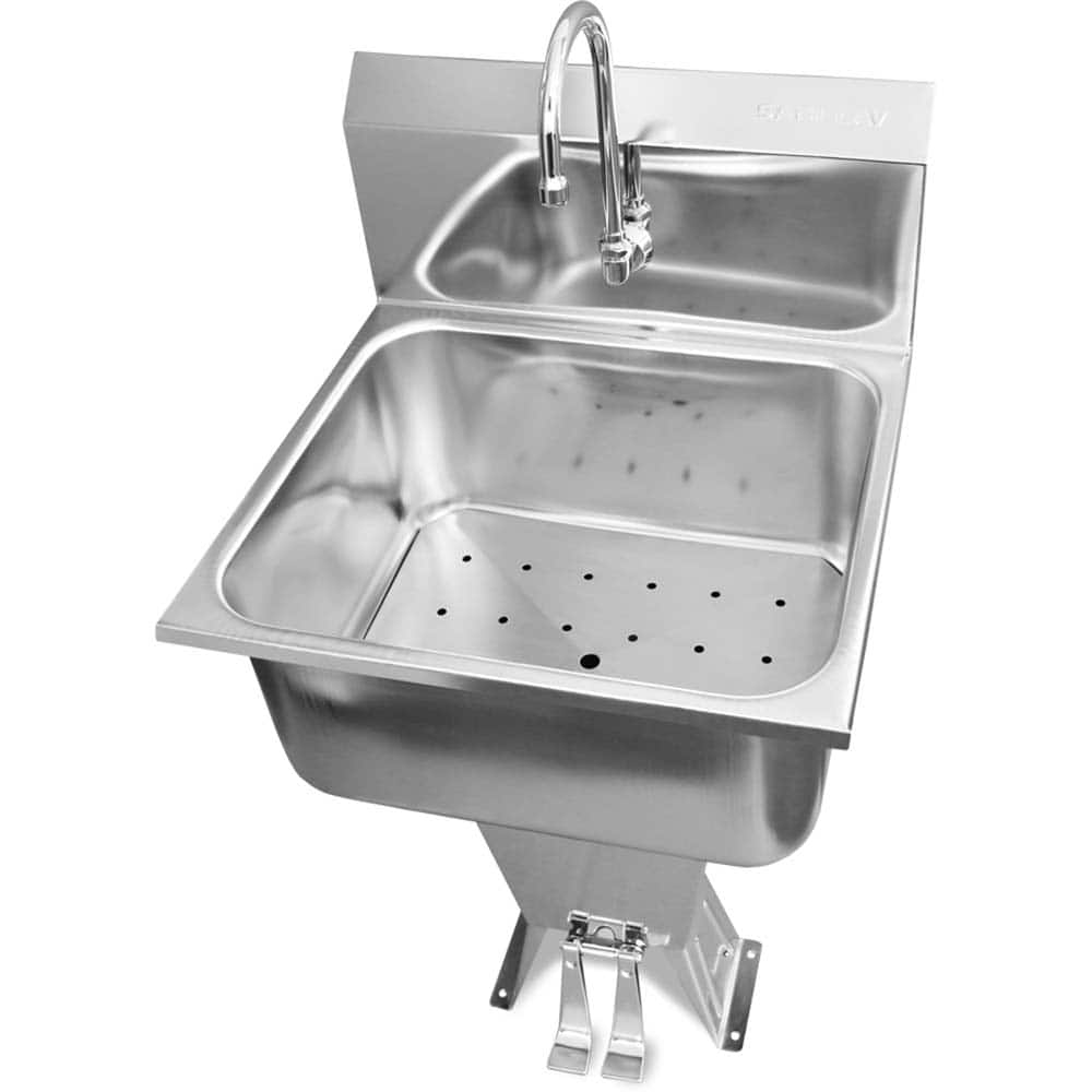 SANI-LAV - Sinks; Type: Hands-Free Floor Mounted Wash Sink ; Outside Length: 21 (Inch); Outside Width: 20 (Inch); Outside Height: 41-1/2 (Inch); Inside Length: 19 (Inch); Inside Width: 16 (Inch) - Exact Tooling