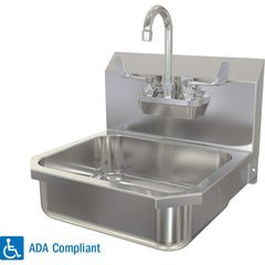 SANI-LAV - Sinks; Type: Wall Mounted Wash Sink ; Outside Length: 16 (Inch); Outside Width: 15-1/2 (Inch); Outside Height: 13 (Inch); Inside Length: 14 (Inch); Inside Width: 11 (Inch) - Exact Tooling