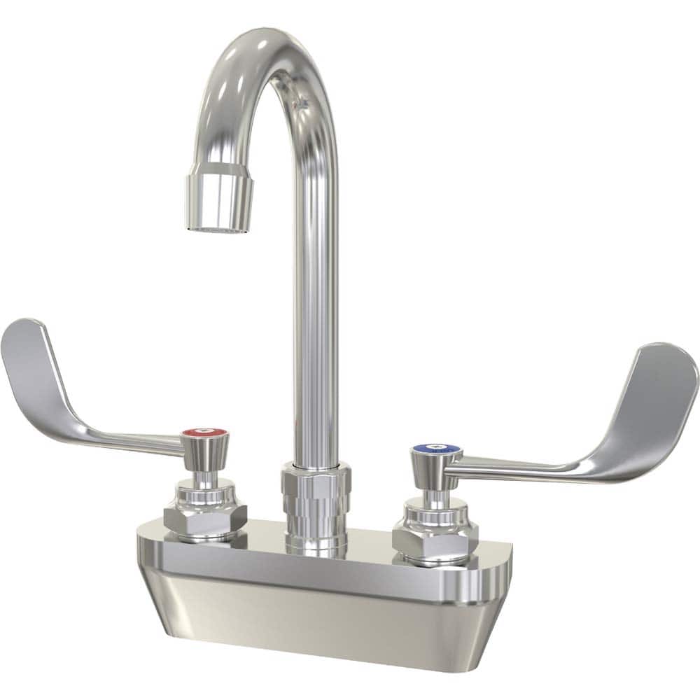 SANI-LAV - Industrial & Laundry Faucets; Type: Low Flow Faucet ; Style: Splash Mount ; Design: Swivel Spout Faucet ; Handle Type: Blade ; Spout Type: Swivel ; Mounting Centers: 4 (Inch) - Exact Tooling