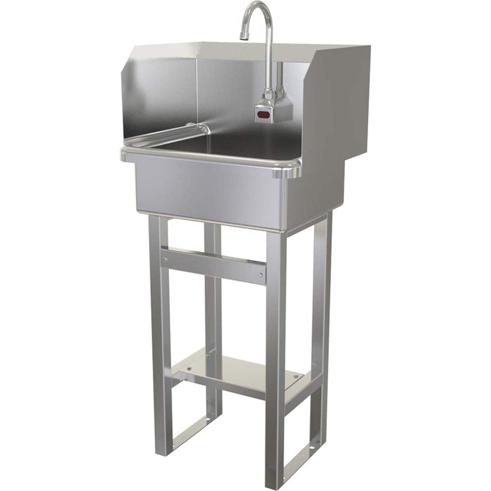 SANI-LAV - Sinks; Type: Hands-Free Floor Mounted Wash Sink ; Outside Length: 20 (Inch); Outside Width: 17-1/2 (Inch); Outside Height: 43-1/2 (Inch); Inside Length: 17 (Inch); Inside Width: 14 (Inch) - Exact Tooling