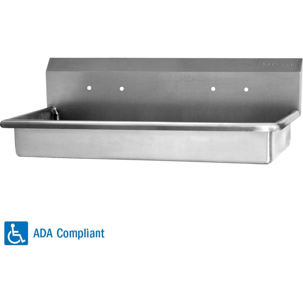 SANI-LAV - Sinks; Type: Wall Mounted Wash Station ; Outside Length: 48 (Inch); Outside Width: 20 (Inch); Outside Height: 16 (Inch); Inside Length: 45 (Inch); Inside Width: 16-1/2 (Inch) - Exact Tooling
