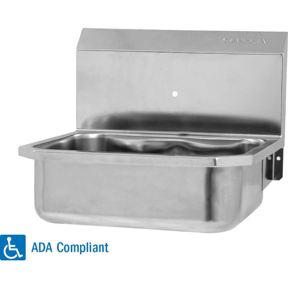 SANI-LAV - Sinks; Type: Wall Mounted Wash Sink ; Outside Length: 16 (Inch); Outside Width: 15-1/2 (Inch); Outside Height: 13 (Inch); Inside Length: 14 (Inch); Inside Width: 11 (Inch) - Exact Tooling