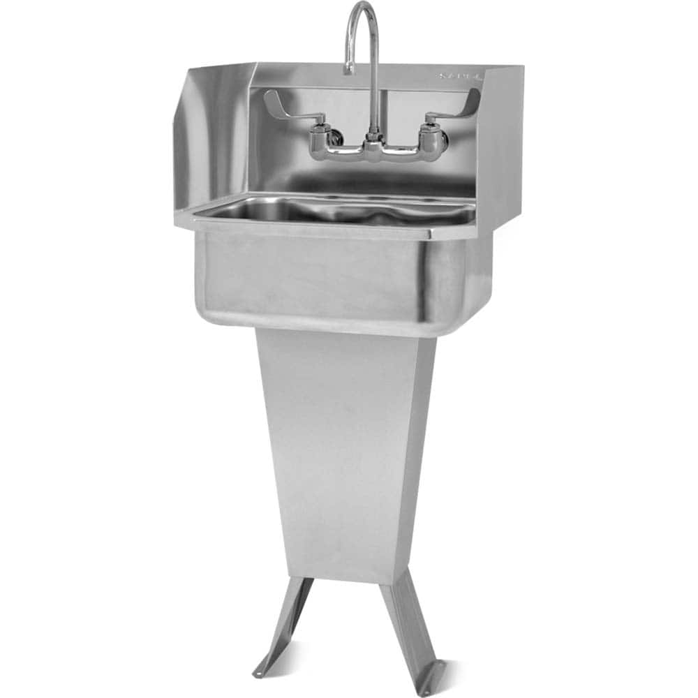 SANI-LAV - Sinks; Type: Floor Mounted Wash Sink ; Outside Length: 19 (Inch); Outside Width: 18 (Inch); Outside Height: 41-1/2 (Inch); Inside Length: 14 (Inch); Inside Width: 17 (Inch) - Exact Tooling