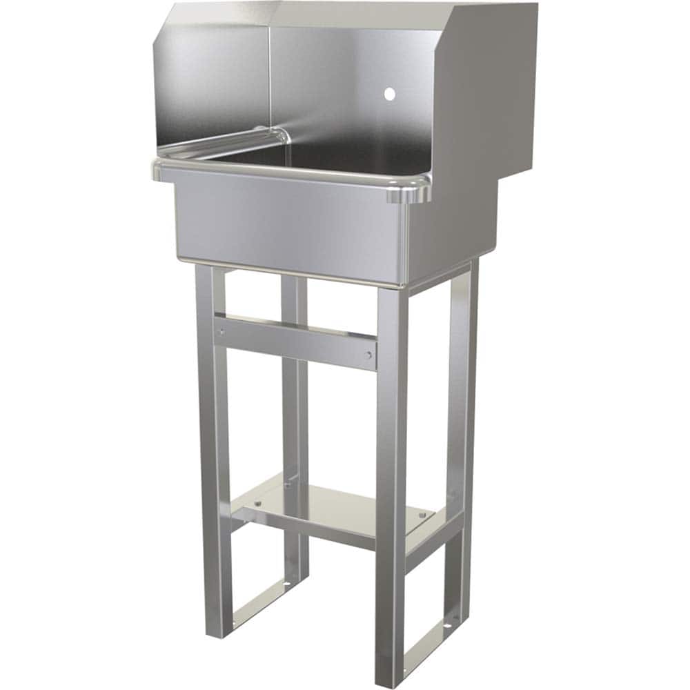 SANI-LAV - Sinks; Type: Floor Mounted Wash Sink ; Outside Length: 20 (Inch); Outside Width: 17-1/2 (Inch); Outside Height: 43-1/2 (Inch); Inside Length: 17 (Inch); Inside Width: 14 (Inch) - Exact Tooling