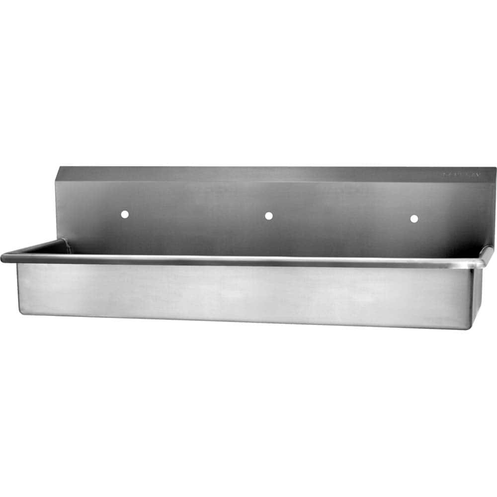 SANI-LAV - Sinks; Type: Wall Mounted Wash Station ; Outside Length: 60 (Inch); Outside Width: 20 (Inch); Outside Height: 18 (Inch); Inside Length: 57 (Inch); Inside Width: 16-1/2 (Inch) - Exact Tooling