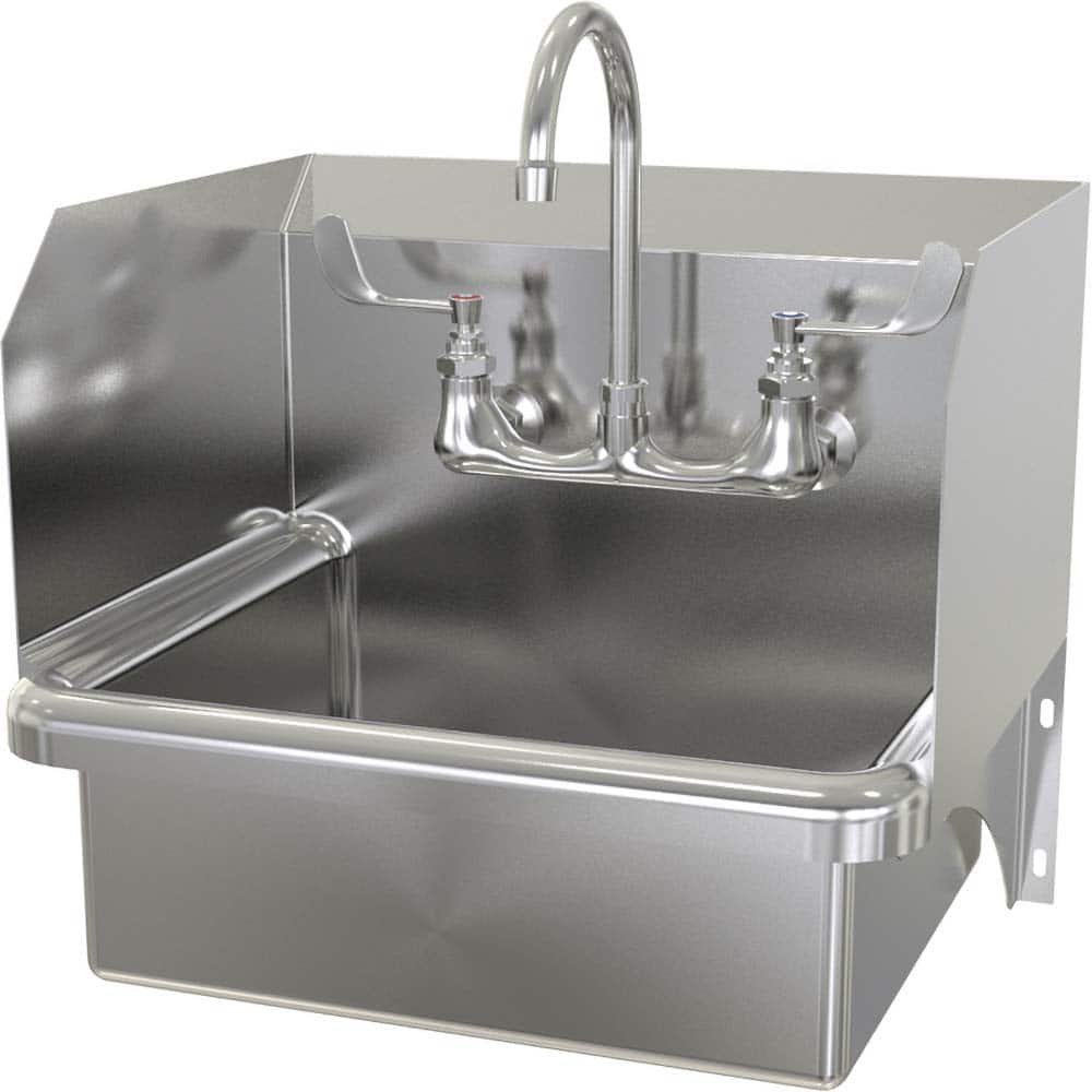 SANI-LAV - Sinks; Type: Wall Mounted Wash Sink ; Outside Length: 20 (Inch); Outside Width: 17-1/2 (Inch); Outside Height: 16-1/2 (Inch); Inside Length: 17 (Inch); Inside Width: 14 (Inch) - Exact Tooling