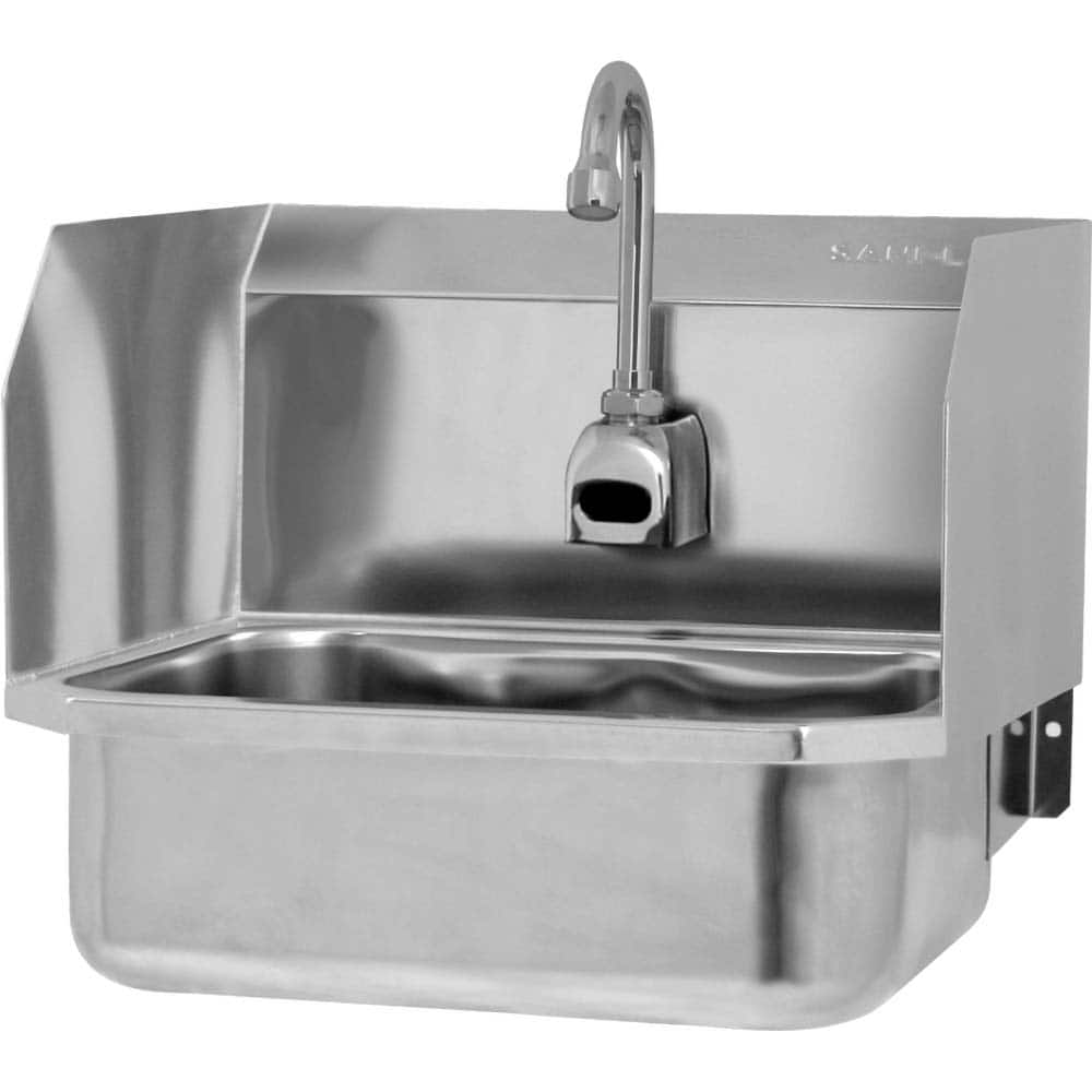 SANI-LAV - Sinks; Type: Hands-Free Wall Mounted Wash Sink ; Outside Length: 16 (Inch); Outside Width: 15-1/2 (Inch); Outside Height: 13 (Inch); Inside Length: 14 (Inch); Inside Width: 11 (Inch) - Exact Tooling