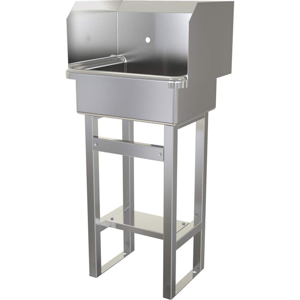 SANI-LAV - Sinks; Type: Floor Mounted Wash Sink ; Outside Length: 20 (Inch); Outside Width: 17-1/2 (Inch); Outside Height: 43-1/2 (Inch); Inside Length: 17 (Inch); Inside Width: 14 (Inch) - Exact Tooling