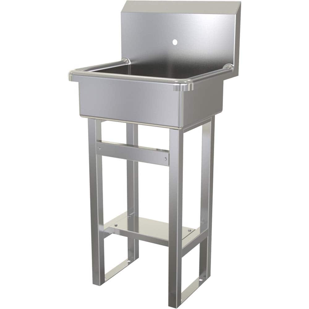SANI-LAV - Sinks; Type: Floor Mounted Wash Sink ; Outside Length: 20 (Inch); Outside Width: 17-1/2 (Inch); Outside Height: 43-1/2 (Inch); Inside Length: 17 (Inch); Inside Width: 14 (Inch) - Exact Tooling