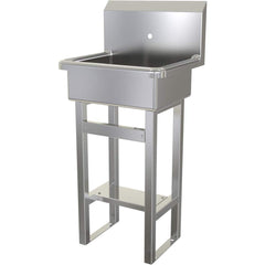 SANI-LAV - Sinks; Type: Floor Mounted Wash Sink ; Outside Length: 20 (Inch); Outside Width: 17-1/2 (Inch); Outside Height: 43-1/2 (Inch); Inside Length: 17 (Inch); Inside Width: 14 (Inch) - Exact Tooling