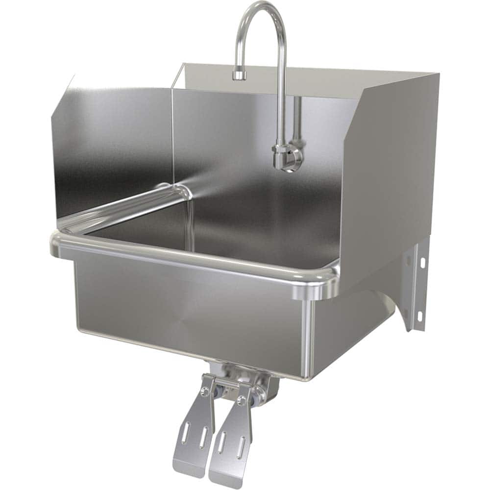 SANI-LAV - Sinks; Type: Hands-Free Wall Mounted Wash Sink ; Outside Length: 20 (Inch); Outside Width: 17-1/2 (Inch); Outside Height: 16-1/2 (Inch); Inside Length: 17 (Inch); Inside Width: 14 (Inch) - Exact Tooling