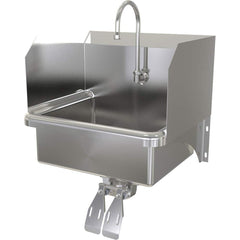 SANI-LAV - Sinks; Type: Hands-Free Wall Mounted Wash Sink ; Outside Length: 20 (Inch); Outside Width: 17-1/2 (Inch); Outside Height: 16-1/2 (Inch); Inside Length: 17 (Inch); Inside Width: 14 (Inch) - Exact Tooling