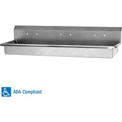 SANI-LAV - Sinks; Type: Wall Mounted Wash Station ; Outside Length: 68 (Inch); Outside Width: 20 (Inch); Outside Height: 16 (Inch); Inside Length: 65 (Inch); Inside Width: 16-1/2 (Inch) - Exact Tooling