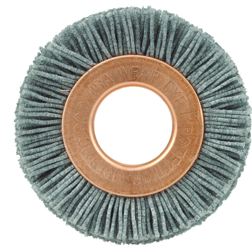 1 1/2″ Diameter-1/2″ Arbor Hole - Abrasive Nylon-Copper Center Straight Nylox Wheel - Exact Tooling