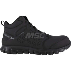 Work Boot: Size 13, Microfiber, Composite Toe Black, Wide Width