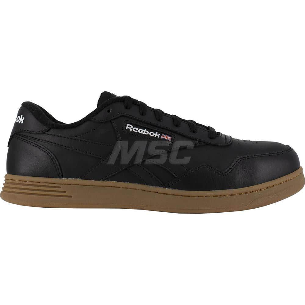 Work Boot: Size 6.5, Leather, Composite Toe Black, Wide Width, Non-Slip Sole