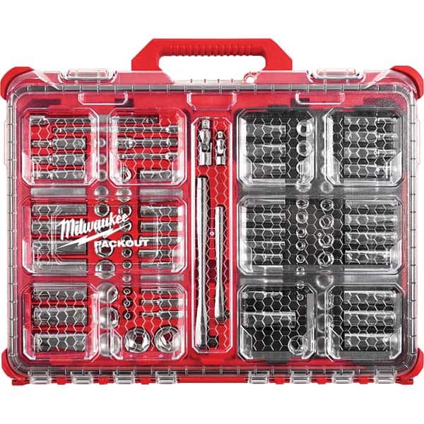 Milwaukee Tool - Socket Sets Measurement Type: Metric/Inch Drive Size: 1/4, 3/8 - Exact Tooling