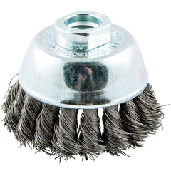 Norton - 2-3/4" Diam 5/8-11 Threaded Arbor Carbon Steel Fill Cup Brush - Exact Tooling