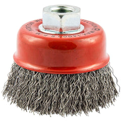 Norton - 3" Diam 5/8-11 Threaded Arbor Carbon Steel Fill Cup Brush - Exact Tooling