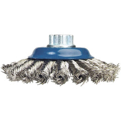 Norton - 5" Diam 5/8-11 Threaded Arbor Stainless Steel Fill Cup Brush - Exact Tooling