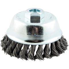 Norton - 4" Diam 5/8-11 Threaded Arbor Carbon Steel Fill Cup Brush - Exact Tooling