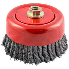 Norton - 6" Diam 5/8-11 Threaded Arbor Carbon Steel Fill Cup Brush - Exact Tooling