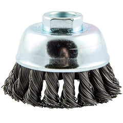 Norton - 2-3/4" Diam 5/8-11 Threaded Arbor Carbon Steel Fill Cup Brush - Exact Tooling