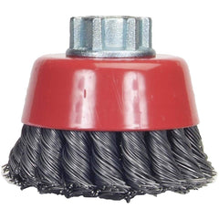 Norton - 4" Diam 5/8-11 Threaded Arbor Carbon Steel Fill Cup Brush - Exact Tooling