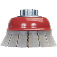 Norton - 3" Diam 5/8-11 Threaded Arbor Carbon Steel Fill Cup Brush - Exact Tooling