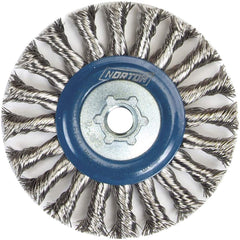 Norton - 5" OD, 5/8-11 Arbor Hole, Knotted Stainless Steel Wheel Brush - Exact Tooling